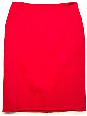 Talbots Women's Wool Blend Pencil Skirt Flat Front Back Zip Size 2 Red Solid